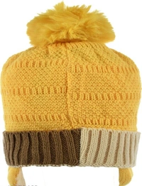 Woolen Warm Yellow Cap for baby boy girl kid newborn - 6-9 Months, Yellow, Pack of1